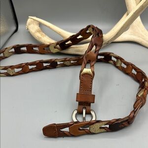 Fossil Leather Woven Belt Sz M